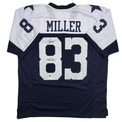 Autographed/Signed Anthony Miller Dallas Thanksgiving Day Football Jersey JSA COA