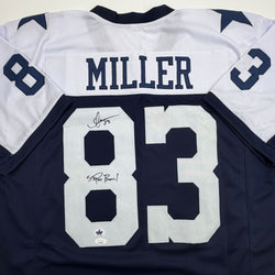 Autographed/Signed Anthony Miller Dallas Thanksgiving Day Football Jersey JSA COA