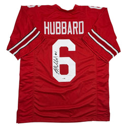 Autographed/Signed Sam Hubbard Ohio State Red College Football Jersey JSA COA