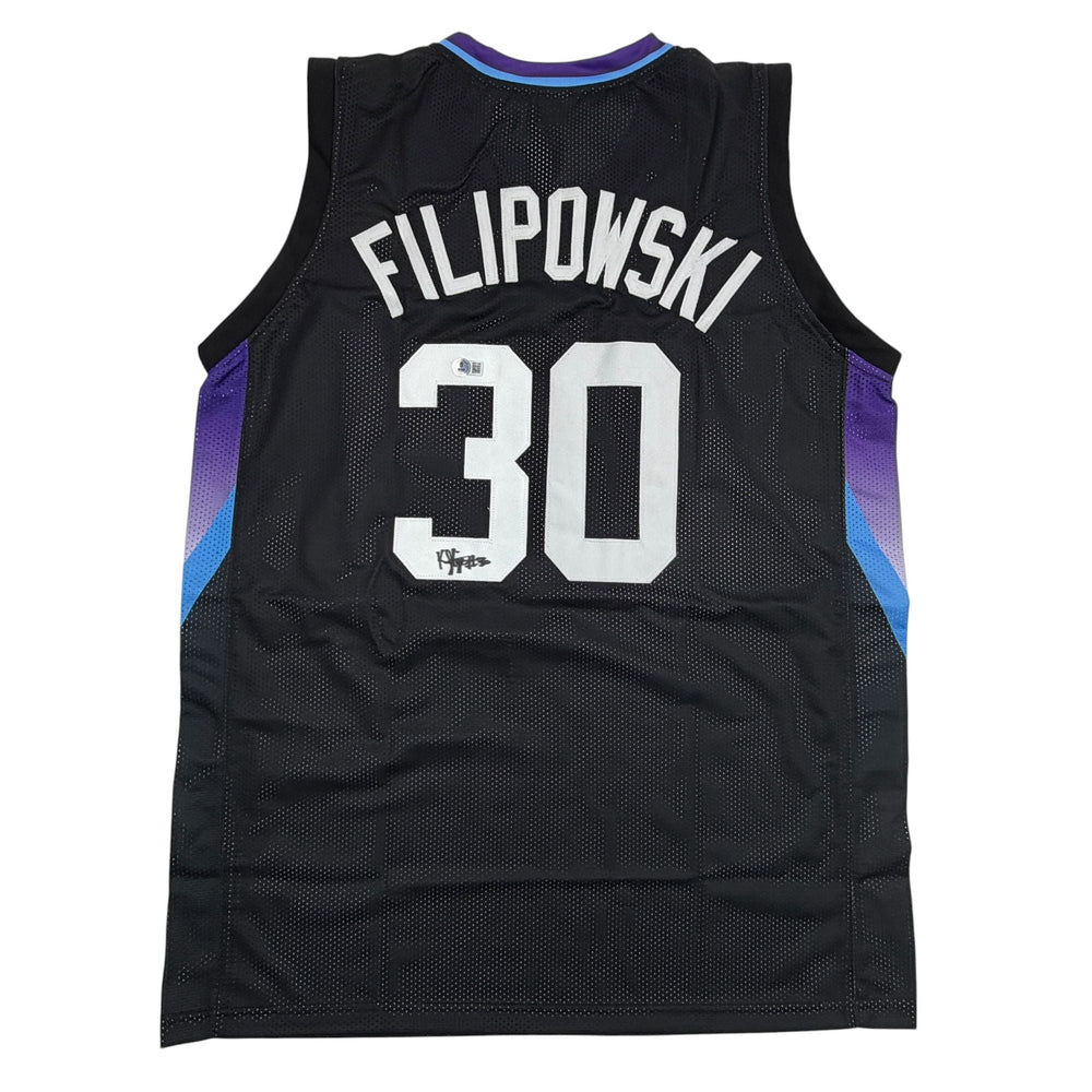 Autographed/Signed Kyle Filipowski Utah Black Basketball Jersey Beckett BAS COA