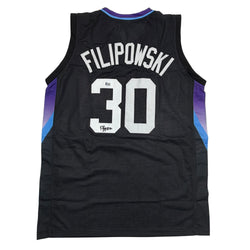 Autographed/Signed Kyle Filipowski Utah Black Basketball Jersey Beckett BAS COA