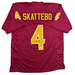 Autographed/Signed Cam Skattebo Arizona State Maroon College Football Jersey JSA COA