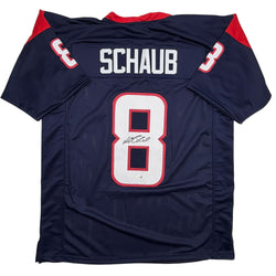 Autographed/Signed Matt Schaub Houston Navy Blue Football Jersey JSA COA
