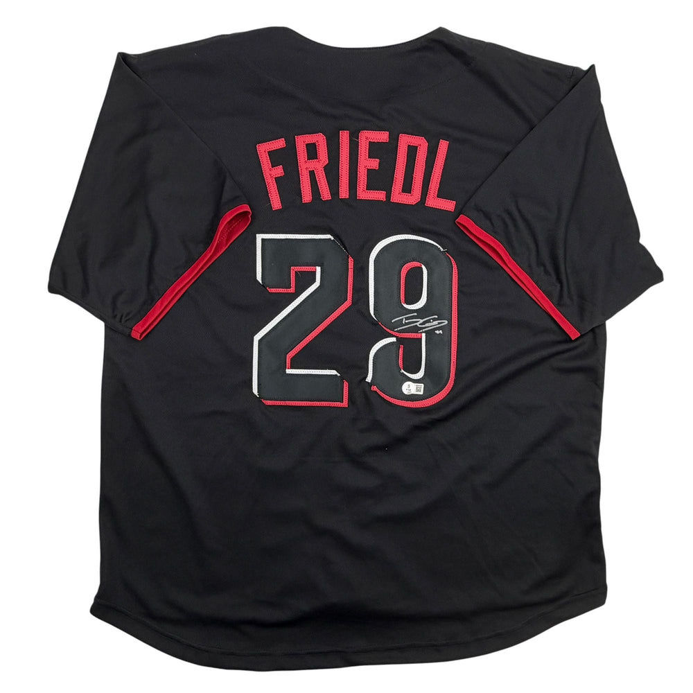 Autographed/Signed TJ Friedl Cincinnati Black City Connect Baseball Jersey Beckett BAS COA