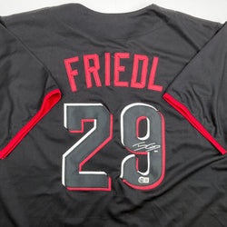 Autographed/Signed TJ Friedl Cincinnati Black City Connect Baseball Jersey Beckett BAS COA