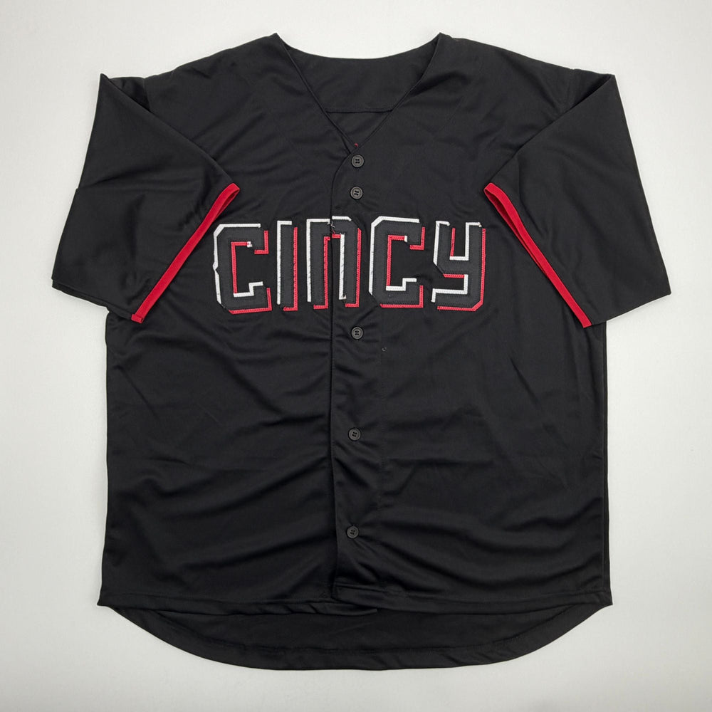 Autographed/Signed TJ Friedl Cincinnati Black City Connect Baseball Jersey Beckett BAS COA
