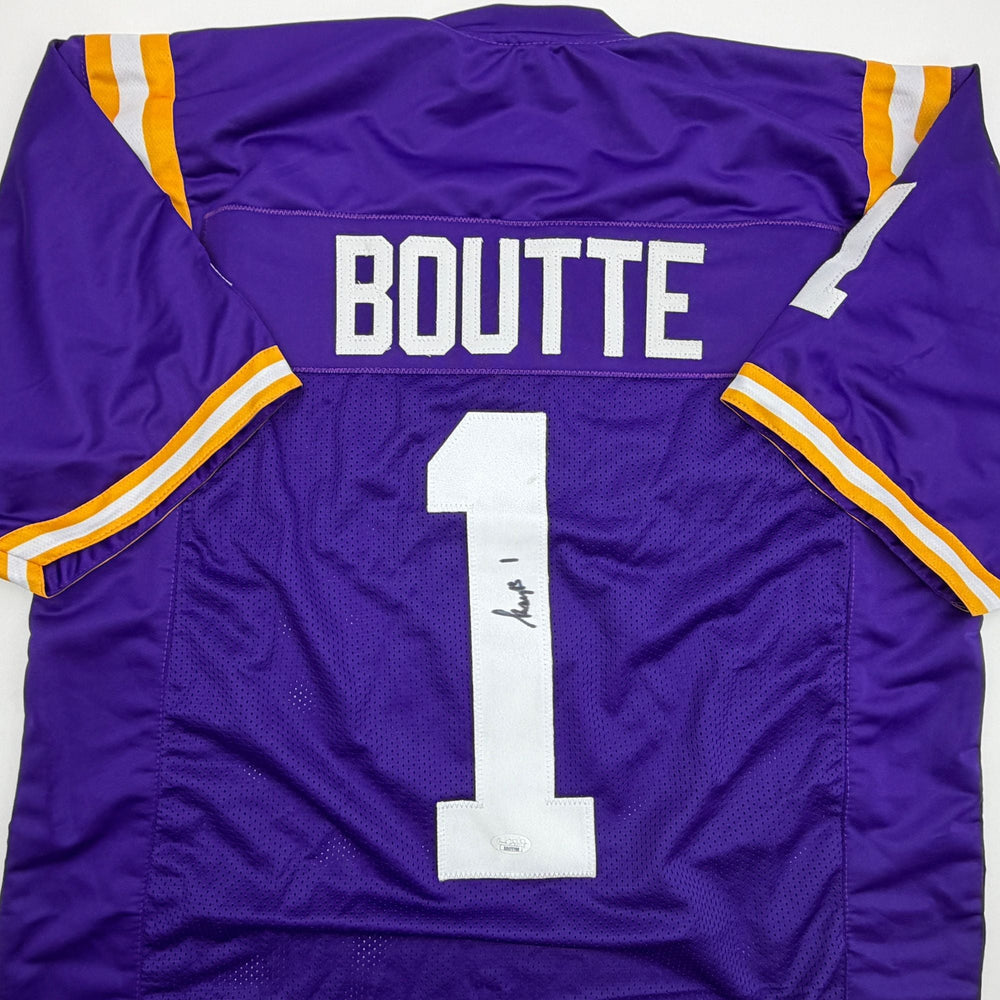 Autographed/Signed Kayshon Boutte LSU Purple College Football Jersey JSA COA