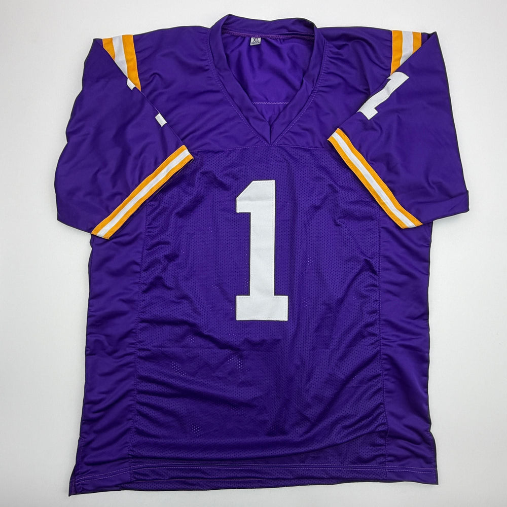 Autographed/Signed Kayshon Boutte LSU Purple College Football Jersey JSA COA