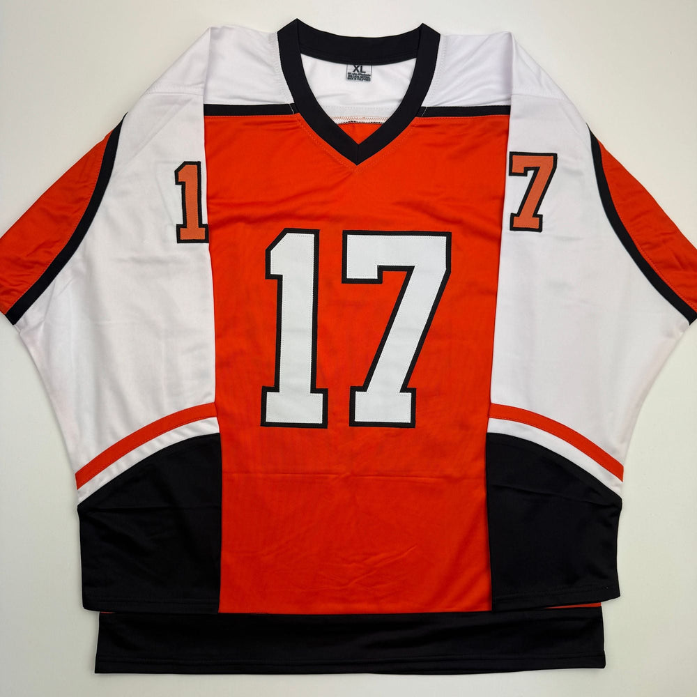 Autographed/Signed Rod Brind'Amour Philadelphia Orange Hockey Jersey Beckett BAS COA