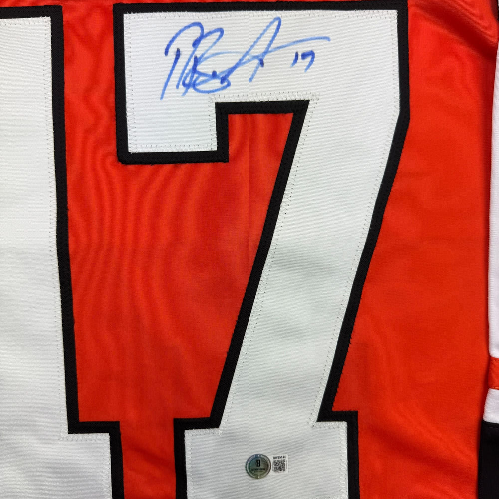 Autographed/Signed Rod Brind'Amour Philadelphia Orange Hockey Jersey Beckett BAS COA