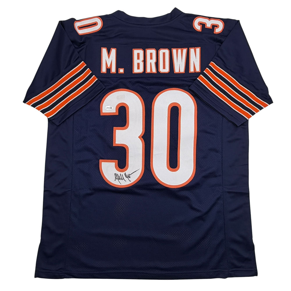 Autographed/Signed Mike Brown Chicago Blue Football Jersey JSA COA