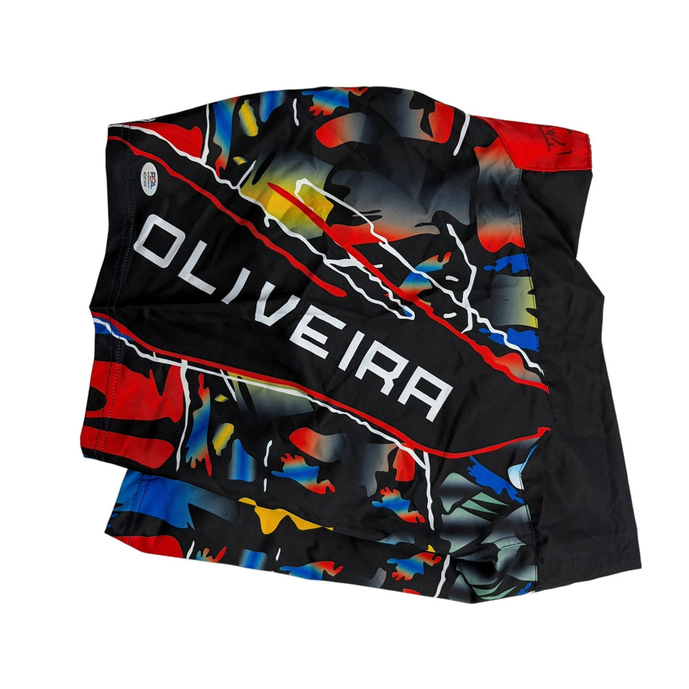 Autographed/Signed Charles Oliveira UFC MMA Ultimate Fighting Trunks Shorts PSA/DNA COA