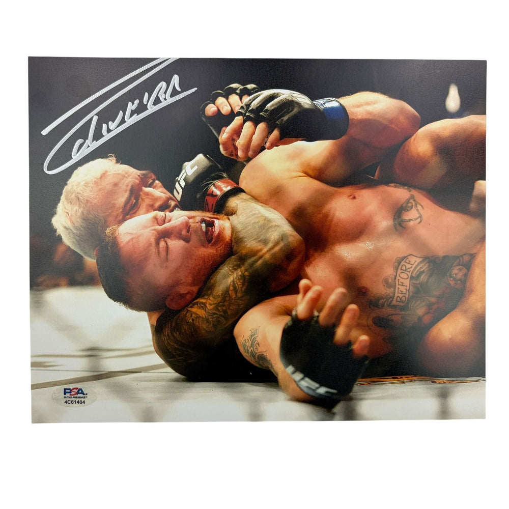 Autographed/Signed Charles Oliveira UFC MMA Ultimate Fighting 8x10 Photo vs. Gaethje PSA/DNA COA