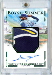 2025 Panini Boys of Summer Junior Caminero #JMSJC 5/5 Relic Patch Auto Baseball Card