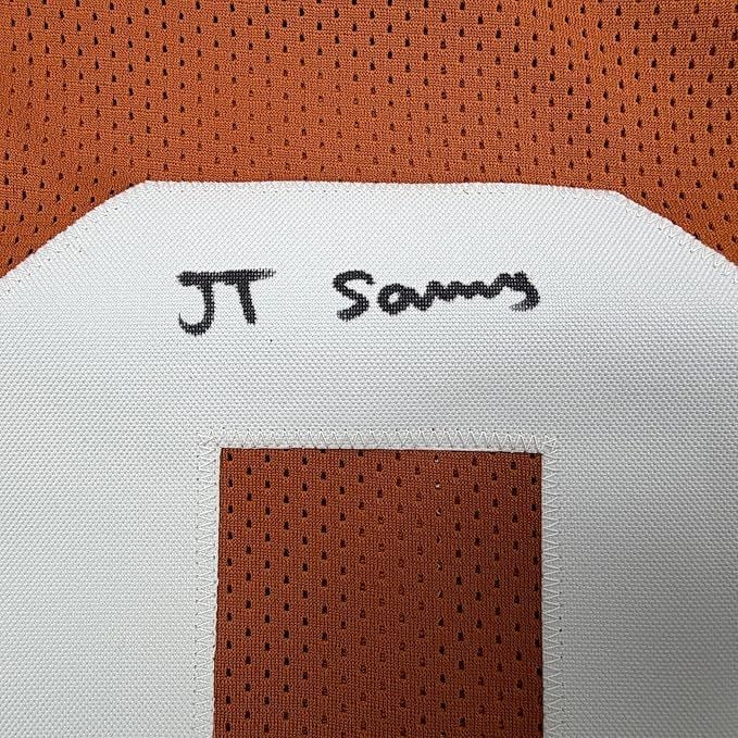 Framed Autographed/Signed Ja'Tavion Sanders 35x39 Texas Orange College Football Jersey Beckett BAS COA