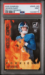 Graded 2025 Panini Donruss Jaxson Dart #RHRJXD Red Hot Rookies Rookie RC Football Card PSA 9 Mint