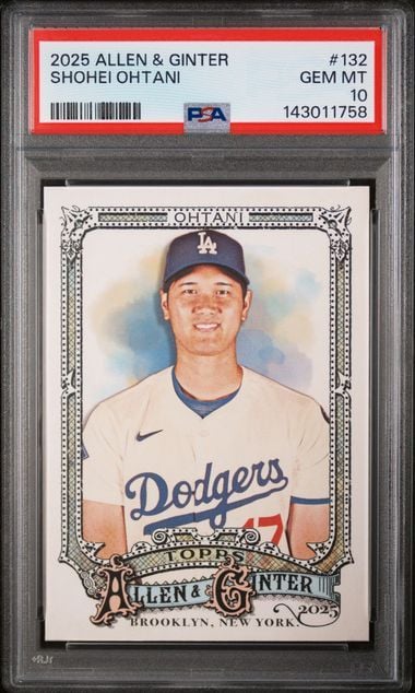 Graded 2025 Topps Allen & Ginter Shohei Ohtani #132 Baseball Card PSA 10 Gem Mint