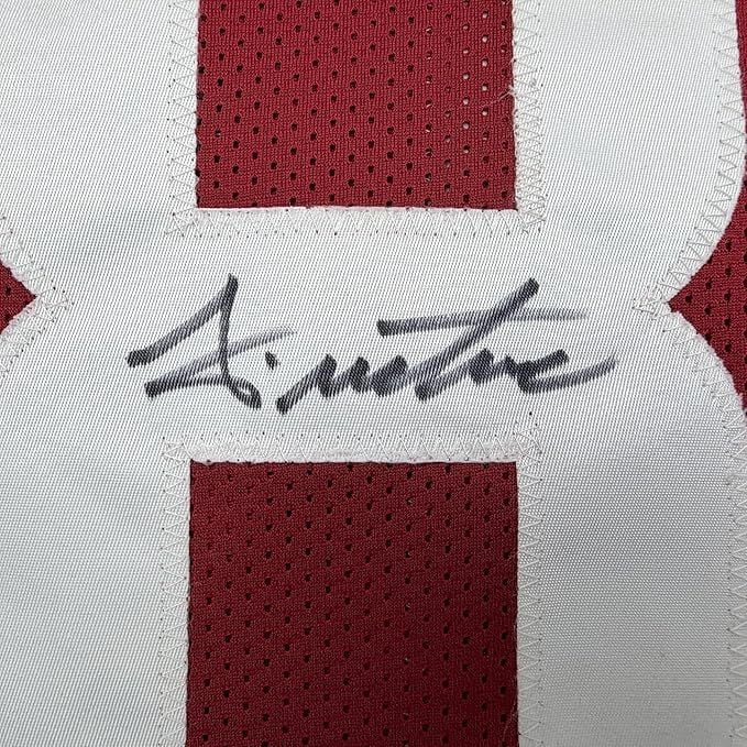 Framed Autographed/Signed John Metchie III 35x39 Alabama Red College Football Jersey JSA COA