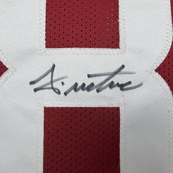 Framed Autographed/Signed John Metchie III 35x39 Alabama Red College Football Jersey JSA COA