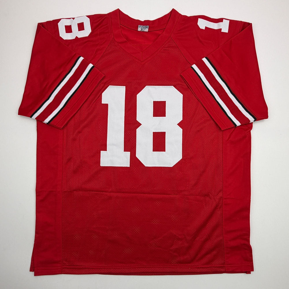 Autographed/Signed Will Howard Ohio State Red College Football Jersey JSA COA