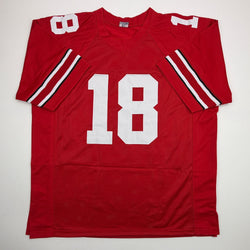 Autographed/Signed Will Howard Ohio State Red College Football Jersey JSA COA