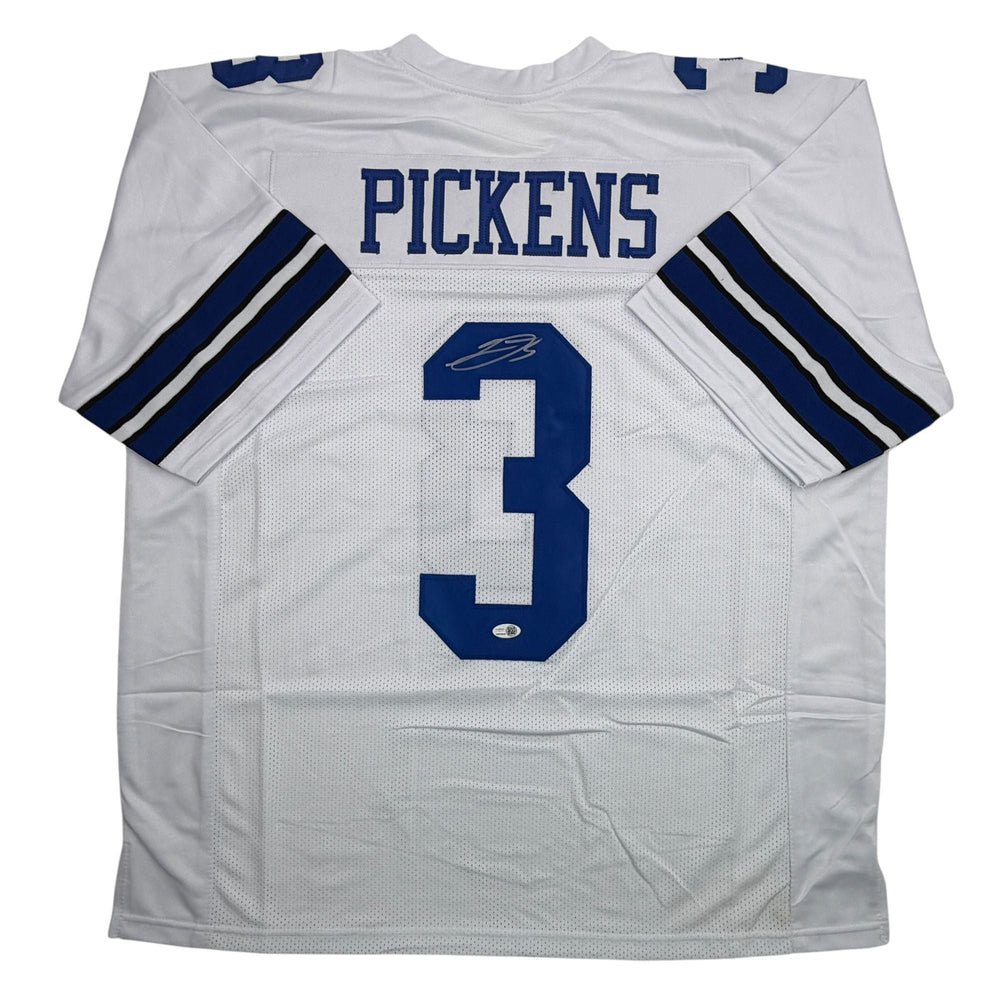 Autographed/Signed George Pickens Dallas White Football Jersey JSA COA
