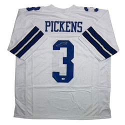 Autographed/Signed George Pickens Dallas White Football Jersey JSA COA