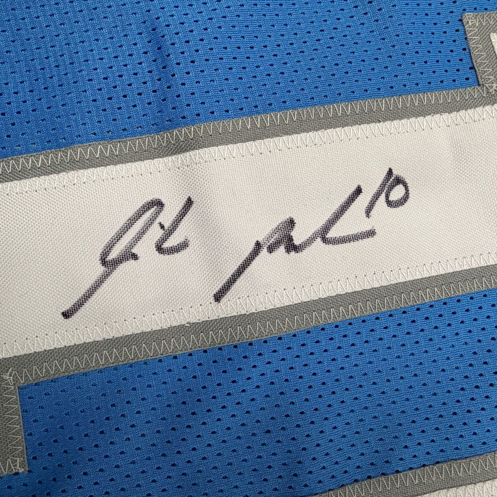 Autographed/Signed Isiah Pacheco Detroit Blue Football Jersey JSA COA