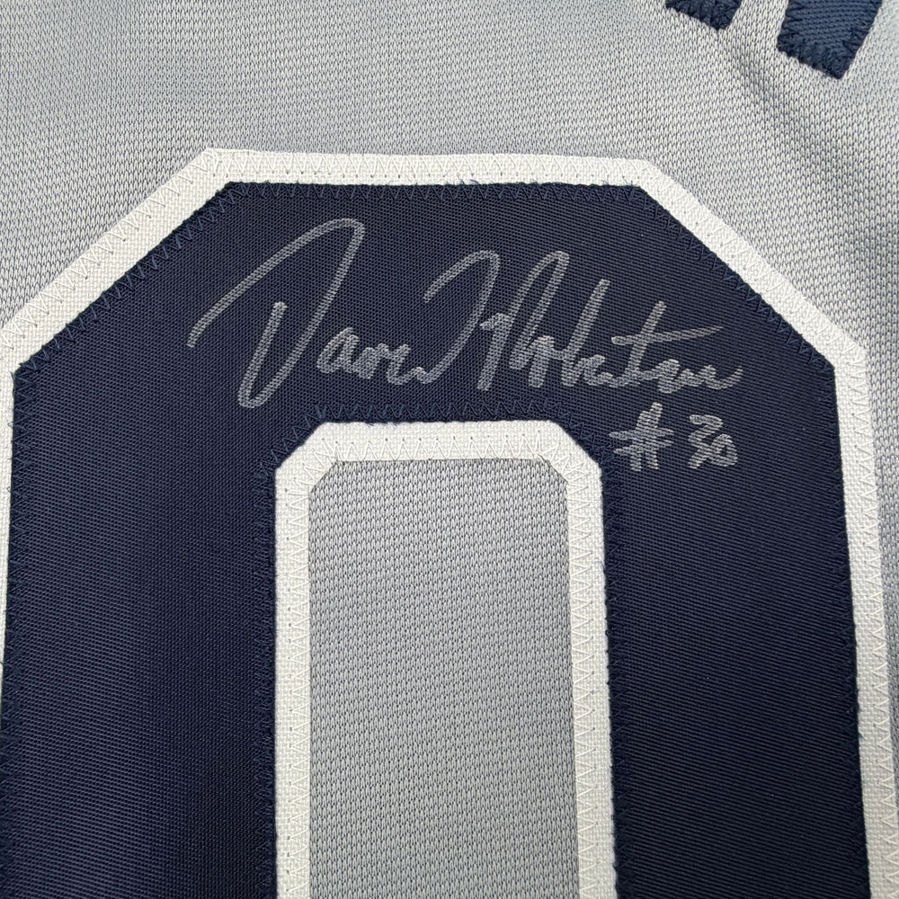 Autographed/Signed David Robertson New York Grey Baseball Jersey JSA COA
