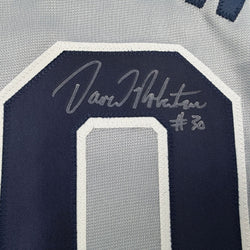 Autographed/Signed David Robertson New York Grey Baseball Jersey JSA COA