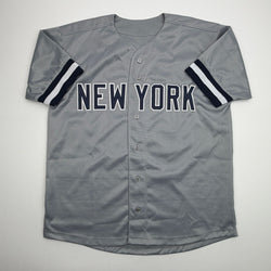 Autographed/Signed David Robertson New York Grey Baseball Jersey JSA COA