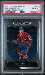 Graded 2021 Upper Deck OPC Platinum Cole Caufield #SS3 Sweet Selections Rookie RC Hockey Card PSA 10 Gem Mint