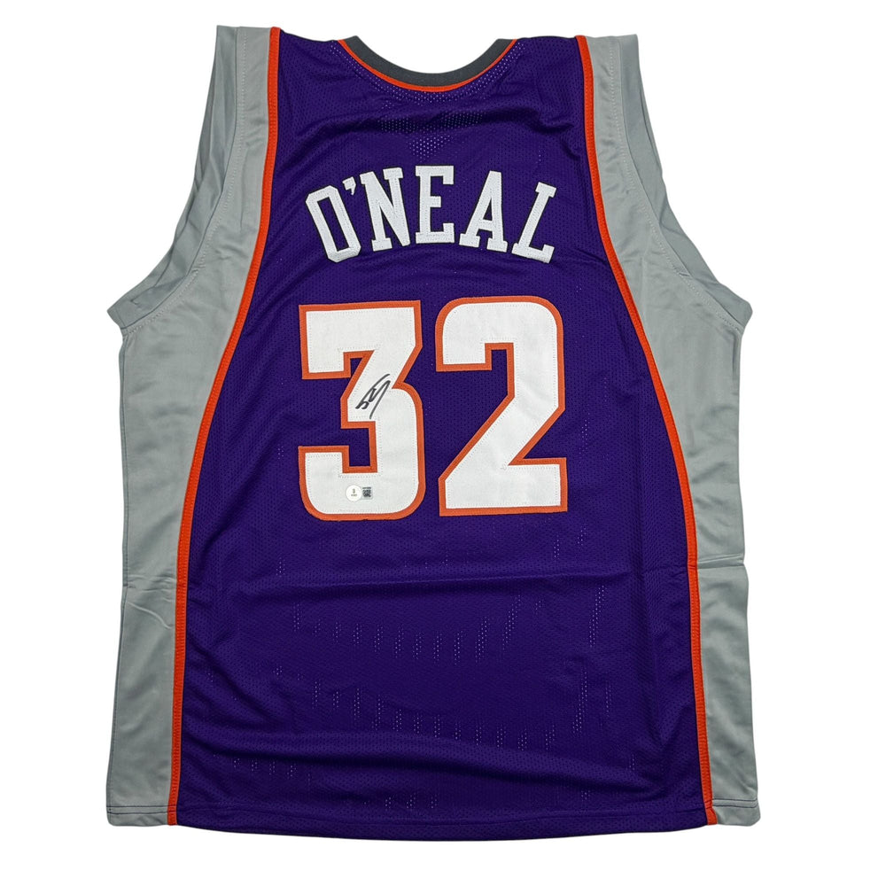 Autographed/Signed Shaquille Shaq O'Neal Phoenix Purple Basketball Jersey Beckett BAS COA