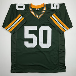 Autographed/Signed AJ Hawk Green Bay Green Football Jersey Beckett BAS COA