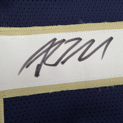 Autographed/Signed Riley Leonard Notre Dame Blue Pro Cut College Football Jersey JSA COA