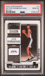 Graded 2023 Panini Contenders Victor Wembanyama #11 Retail Rookie RC Basketball Card PSA 10 Gem Mint