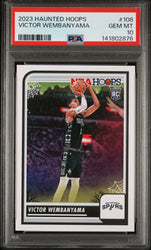 Graded 2023 Panini NBA Haunted Hoops Victor Wembanyama #108 Rookie RC Basketball Card PSA 10 Gem Mint