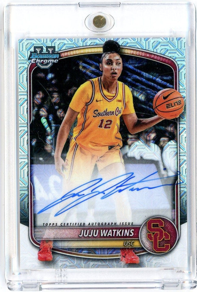 2025 Bowman U Chrome JuJu Watkins #CPAJA Mega Box Mojo Refractor Autograph Rookie RC Basketball Card
