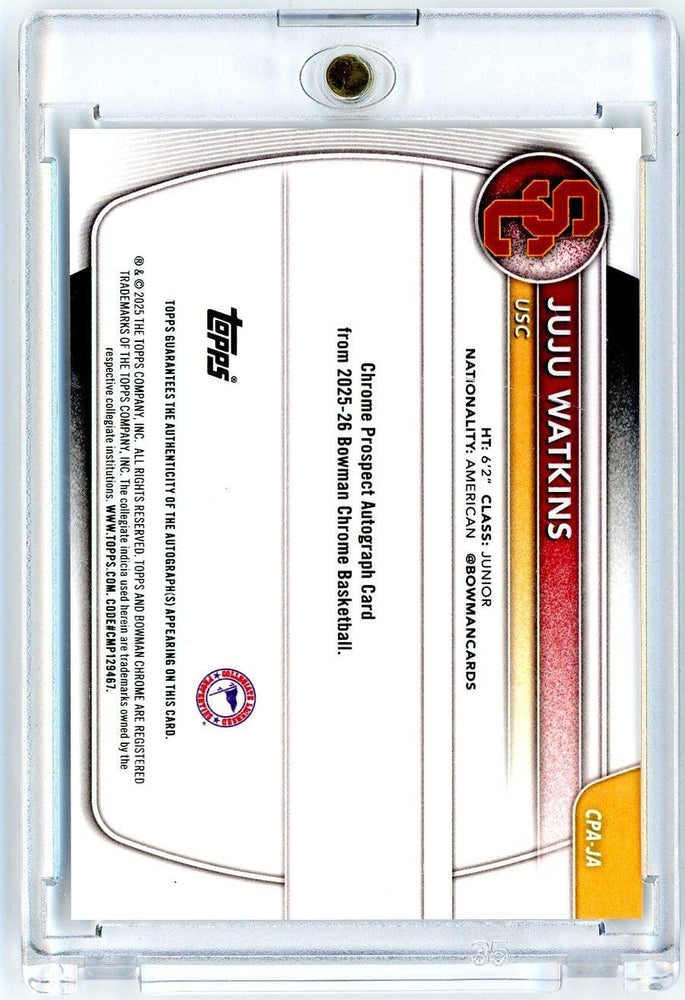 2025 Bowman U Chrome JuJu Watkins #CPAJA Mega Box Mojo Refractor Autograph Rookie RC Basketball Card