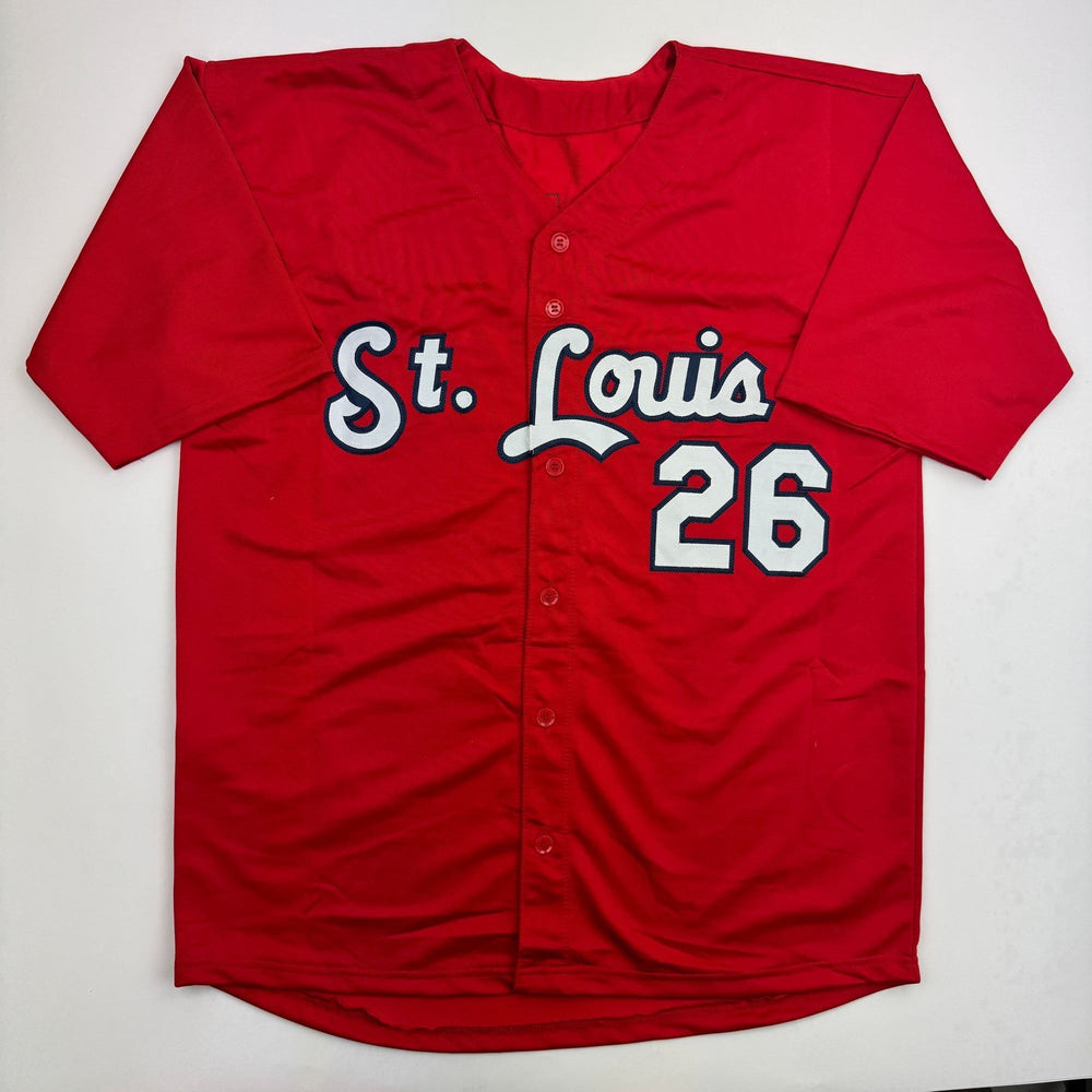 Autographed/Signed J.J. JJ Wetherholt St. Louis Red Baseball Jersey LCG Prova COA