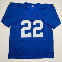 Autographed/Signed Trent McDuffie Los Angeles LA Blue Football Jersey Beckett BAS COA