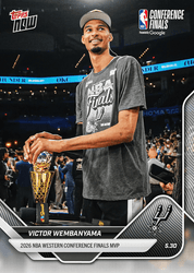 2025 Topps Now Victor Wembanyama #324 2025-26 NBA Western Conference Finals MVP San Antonio Spurs Basketball Card