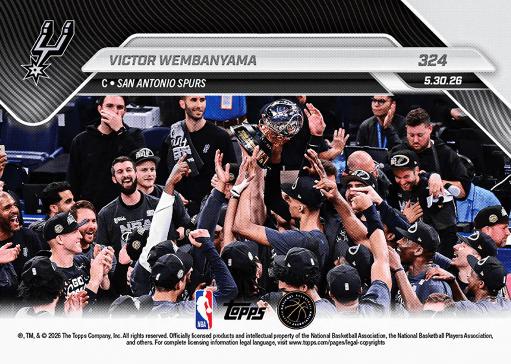 2025 Topps Now Victor Wembanyama #324 2025-26 NBA Western Conference Finals MVP San Antonio Spurs Basketball Card