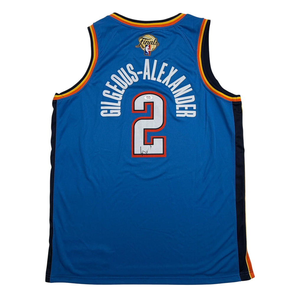 Autographed/Signed Shai Gilgeous-Alexander SGA NBA Finals Oklahoma City OKC Thunder Blue Authentic Basketball Jersey PSA/DNA COA