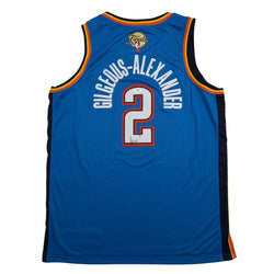 Autographed/Signed Shai Gilgeous-Alexander SGA NBA Finals Oklahoma City OKC Thunder Blue Authentic Basketball Jersey PSA/DNA COA