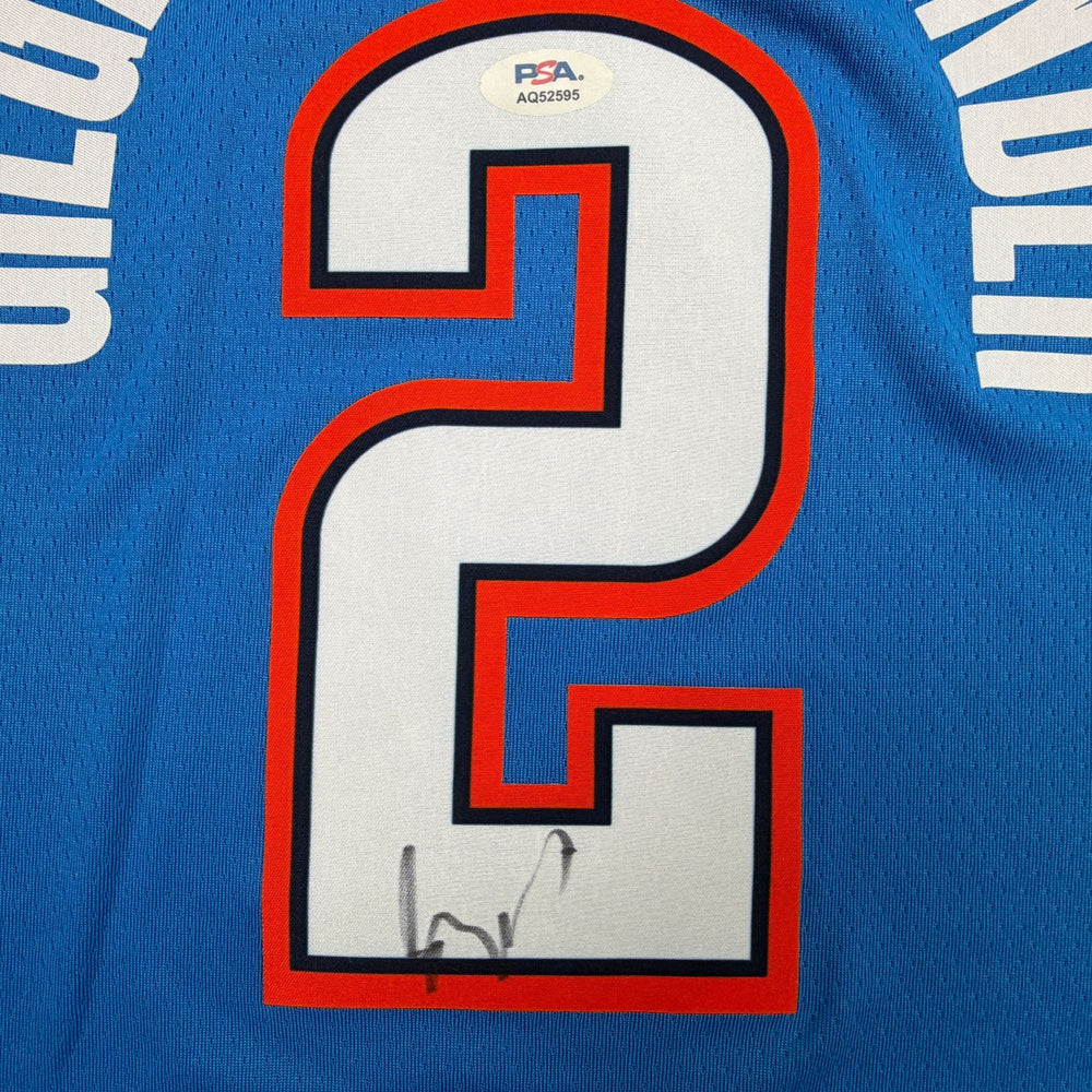 Autographed/Signed Shai Gilgeous-Alexander SGA NBA Finals Oklahoma City OKC Thunder Blue Authentic Basketball Jersey PSA/DNA COA