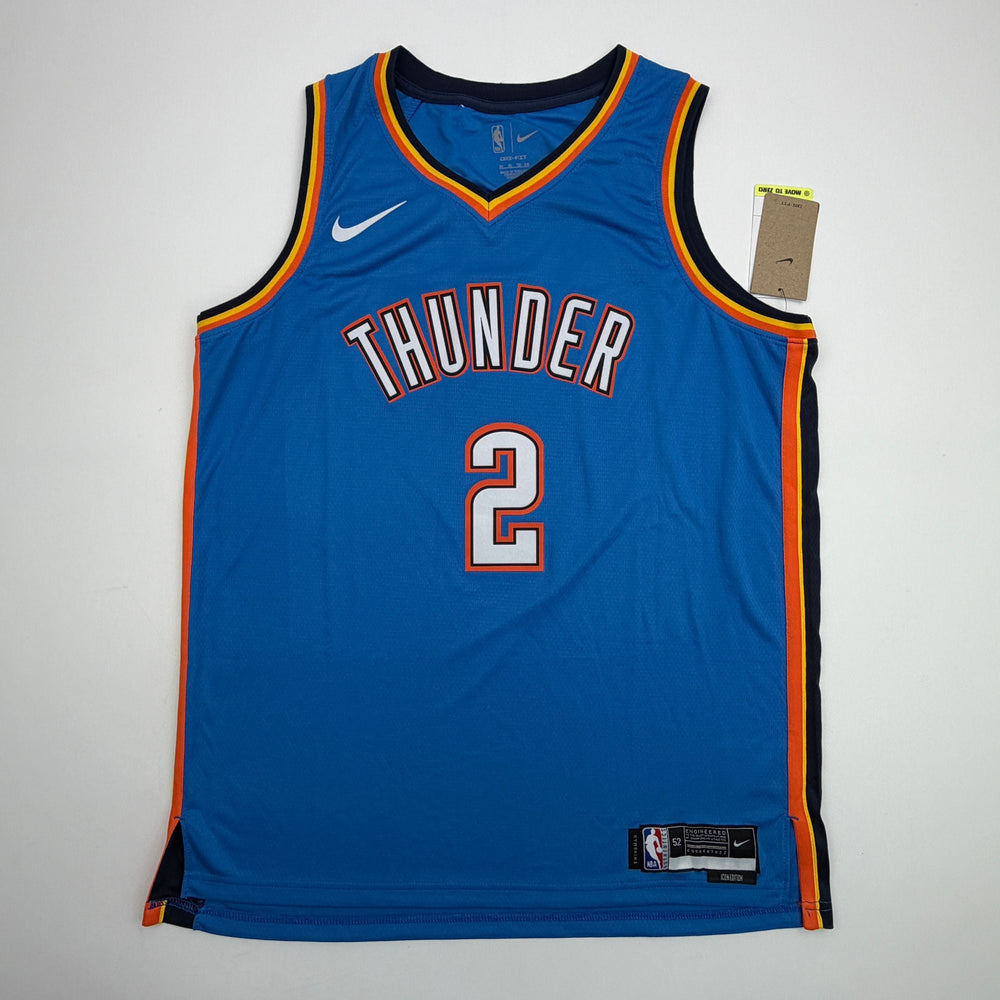 Autographed/Signed Shai Gilgeous-Alexander SGA NBA Finals Oklahoma City OKC Thunder Blue Authentic Basketball Jersey PSA/DNA COA