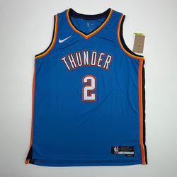 Autographed/Signed Shai Gilgeous-Alexander SGA NBA Finals Oklahoma City OKC Thunder Blue Authentic Basketball Jersey PSA/DNA COA
