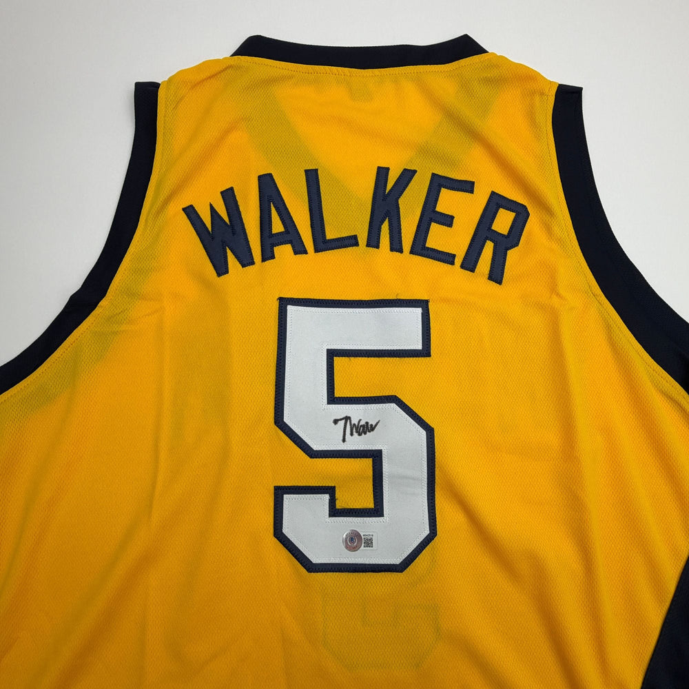 Autographed/Signed Jarace Walker Indiana Yellow Basketball Jersey Beckett BAS COA