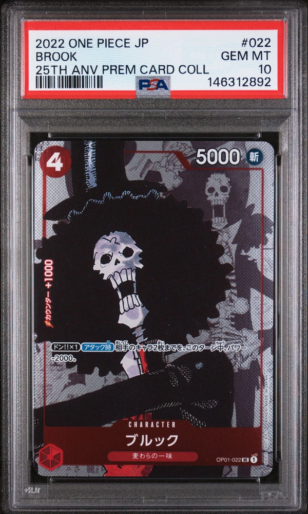 Graded 2022 One Piece Japanese Brook #022 OP01 25th Anniversary Trading Card Game PSA 10 Gem Mint